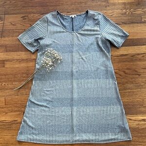 Elegant Striped Mini Dress in Gray